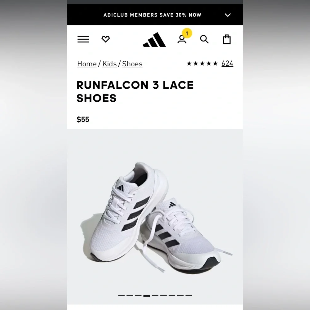 ADIDAS RUNFALCON 3 LACE SHOES - Picture 3 of 11